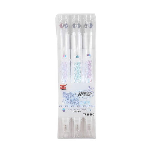 Dual Sided Twin 2 Line Gel Pen (0.5 MM & 1 MM Tip)