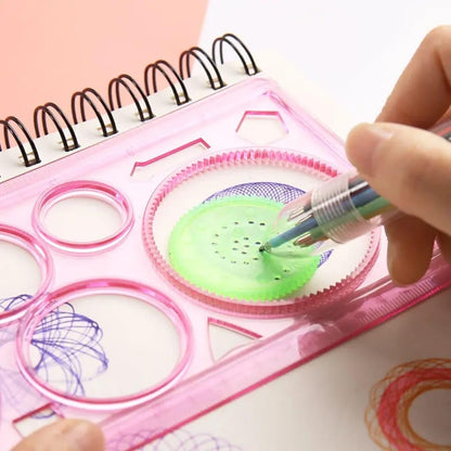 Design Ruler Geometric Drawing Tool Set with Gear Wheels