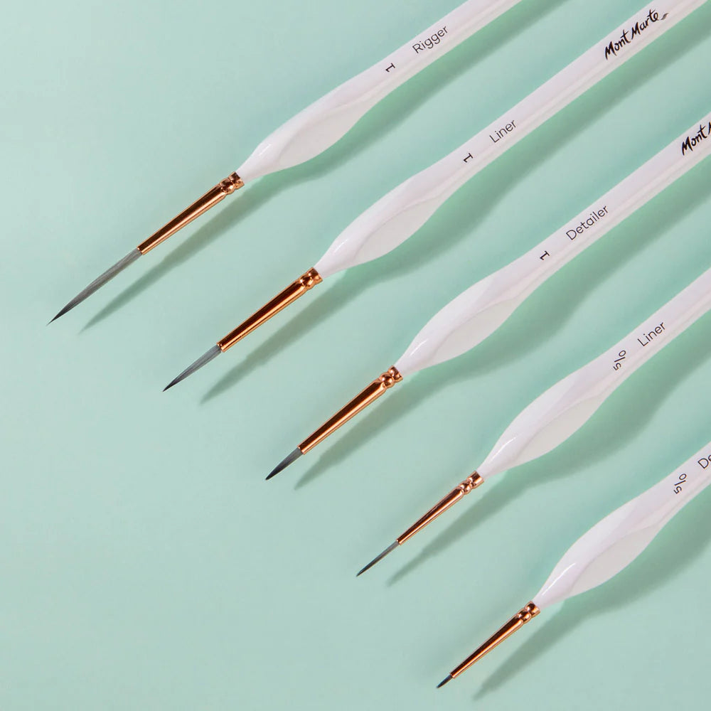 Mont Marte Detail & Liner Brush Set 5 Pc