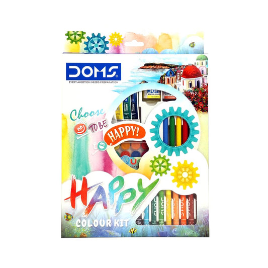 Doms Happy Colour Kit | Combination of 9 Various Stationery Items for Kids