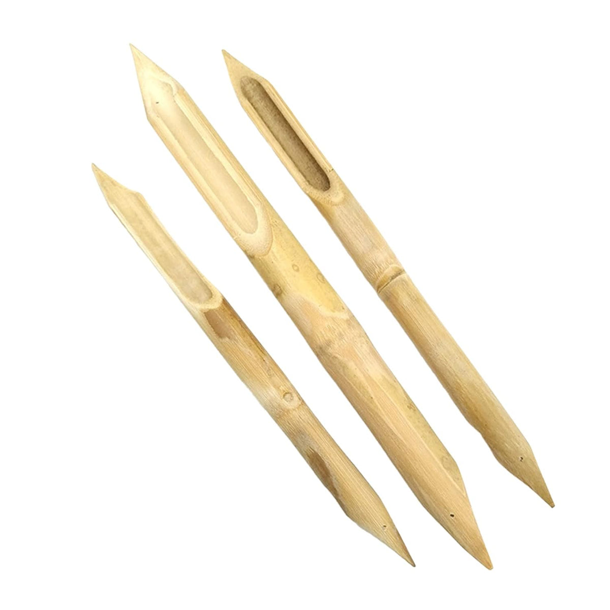 3pc Double Head Hard Bamboo Pen Set - Clay Carving Tool