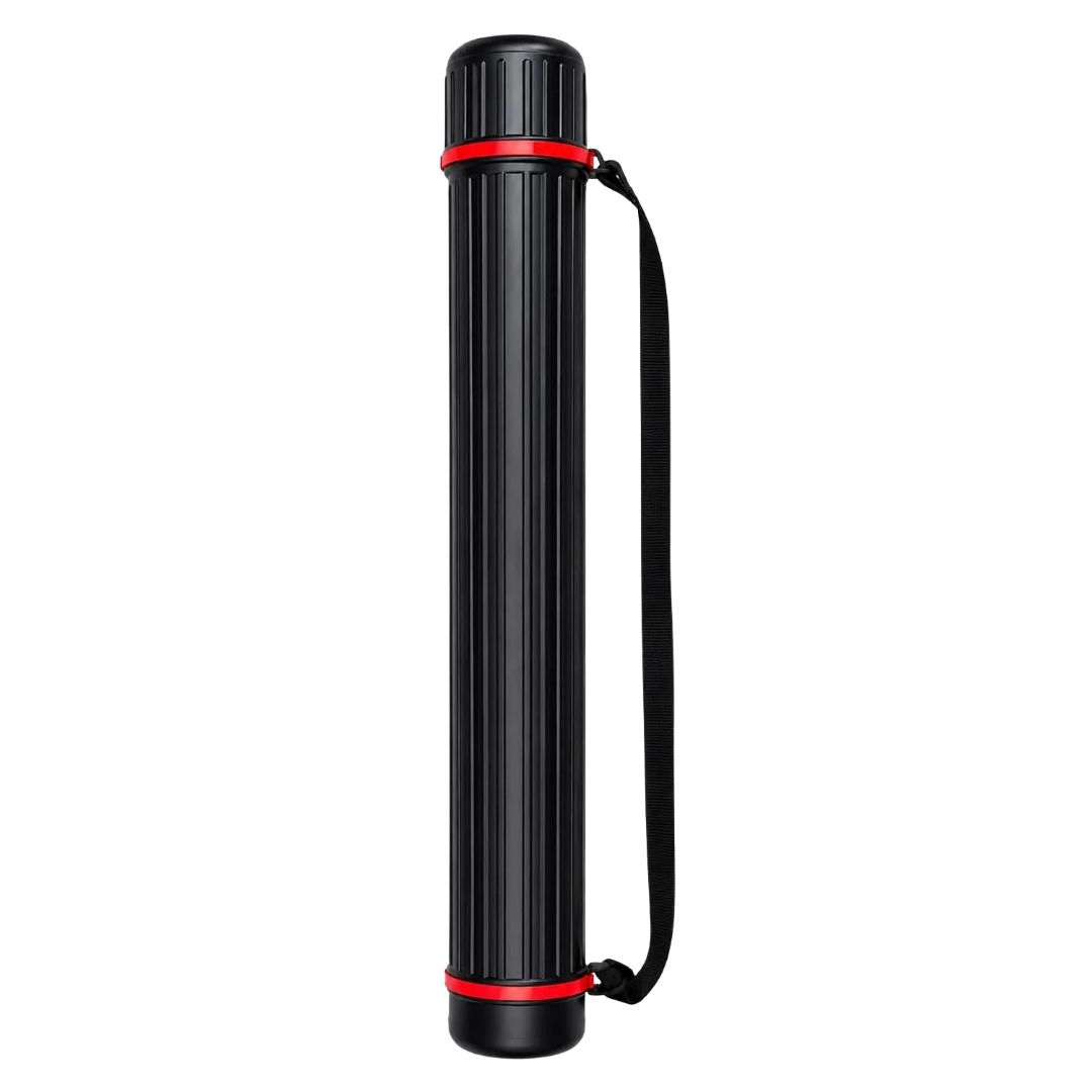 Drawing Sheet Holder Tube,Adjustable Poster Storage Carry Case for Art Sheets, Blueprints, Maps & Documents | Waterproof Plastic Tube with Shoulder Strap | Black