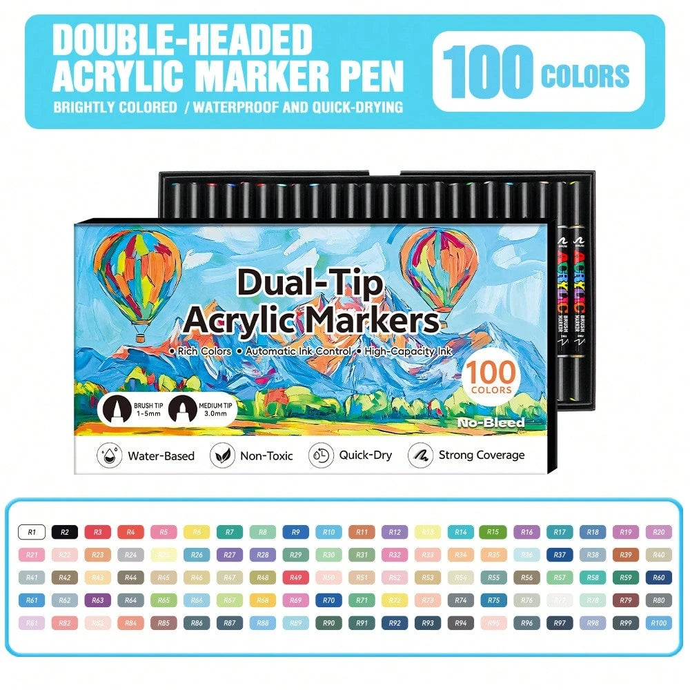 Dual Tip Acrylic Paint Markers Set