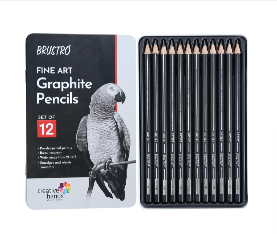 BRUSTRO Artist's Fine Art Graphite Pencil Set