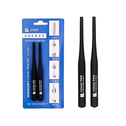 Faded Classic Cartoon Comic Dip Pen Set – Vintage Calligraphy Pen with 4 Interchangeable Nibs