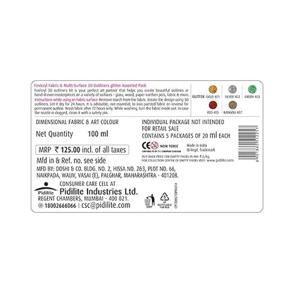 Fevicrly 3D Outliners Glitter Set 20ml