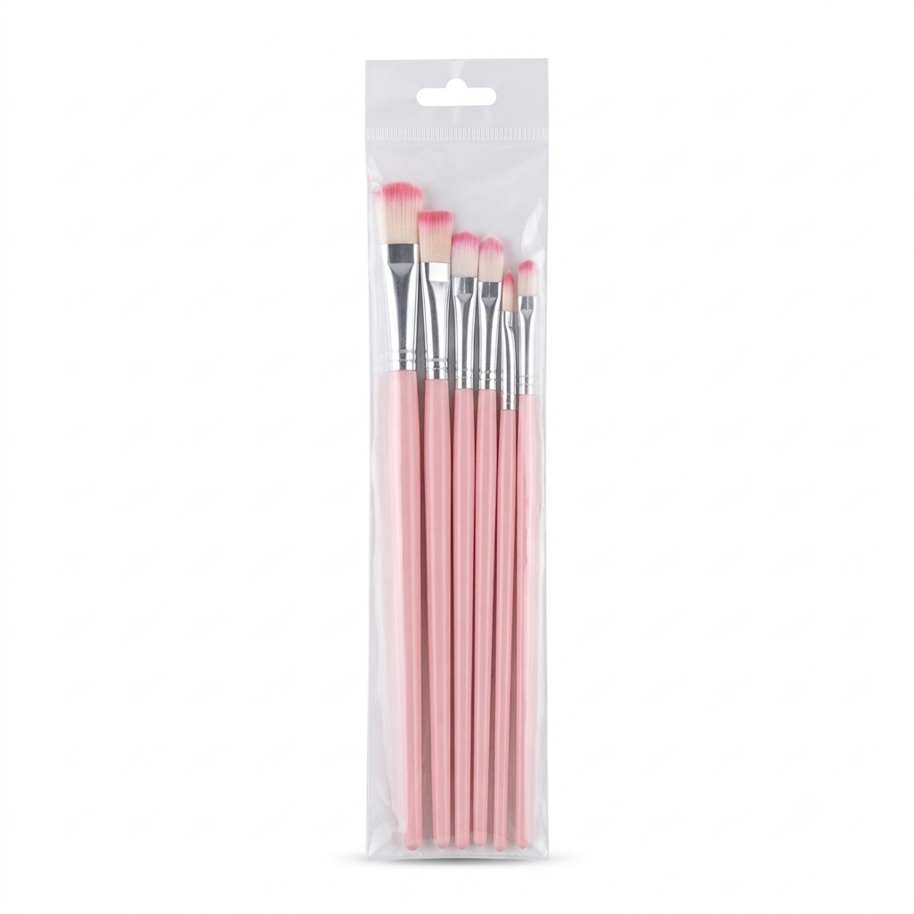 Pastel Handle Flat Brush Set of 6pcs