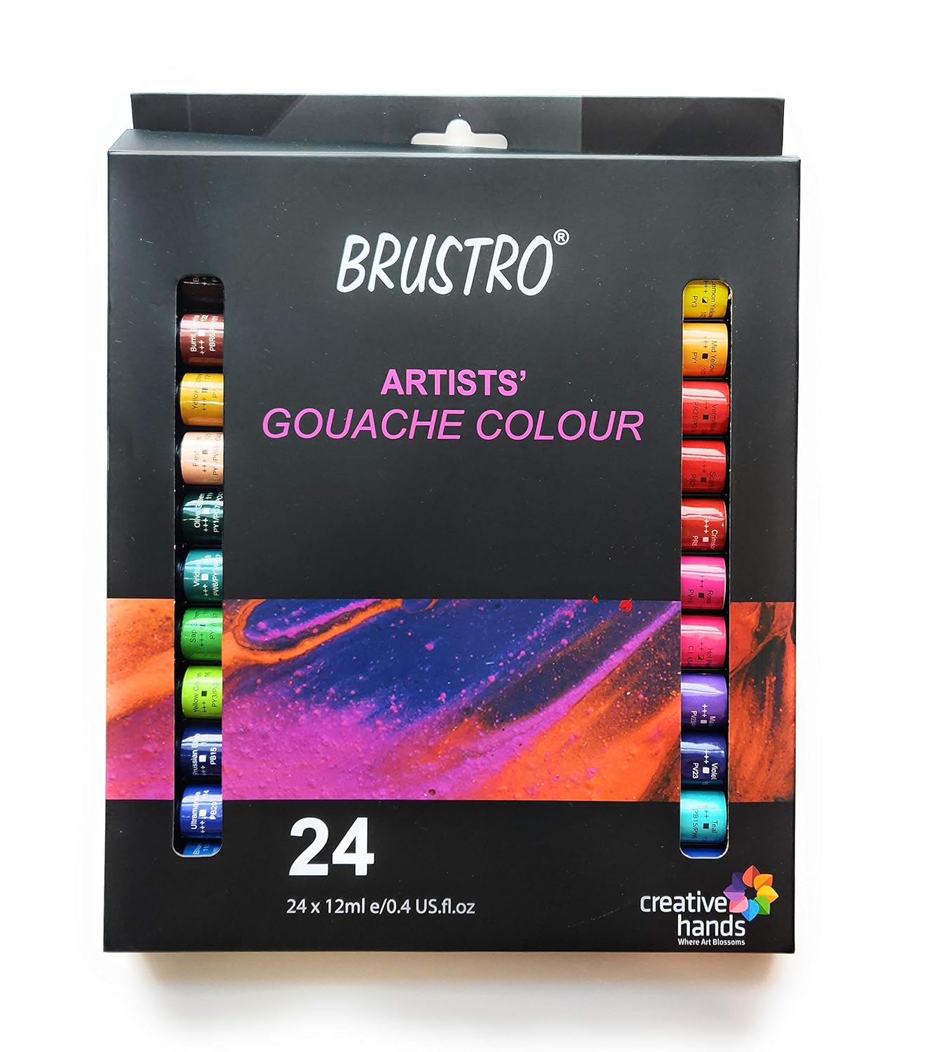 BRUSTRO Artist's Gouache Colour Tubes Set, 12 ml