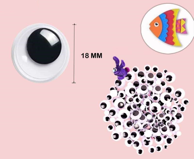 Googly Eyes Round 18mm, 2000pcs