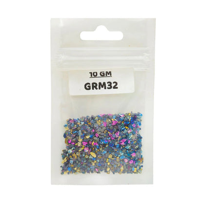 Glass Metallic Resin Stones 10g