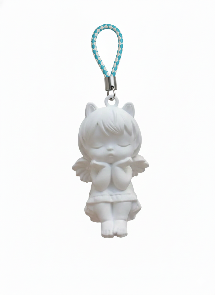 Fluid Art Angel Keychain