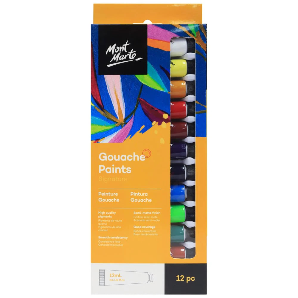 Mont Marte Gouache Paints Set Signature 12pc x 12ml