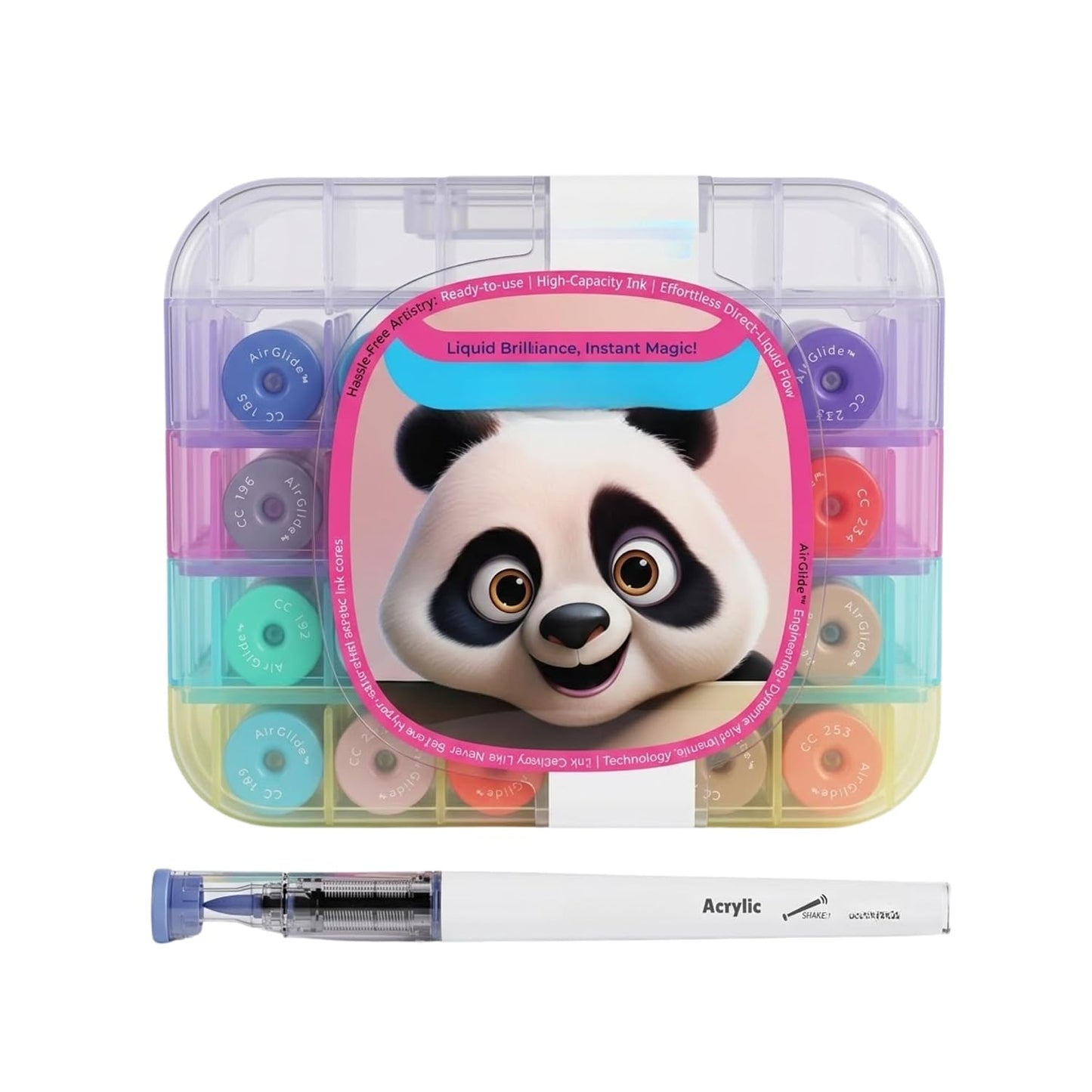 Himic 24 Acrylic Paint Markers with Visible Ink Barrel, Water-Based Opaque Paint Markers