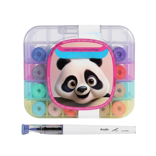 Himic 24 Acrylic Paint Markers with Visible Ink Barrel, Water-Based Opaque Paint Markers