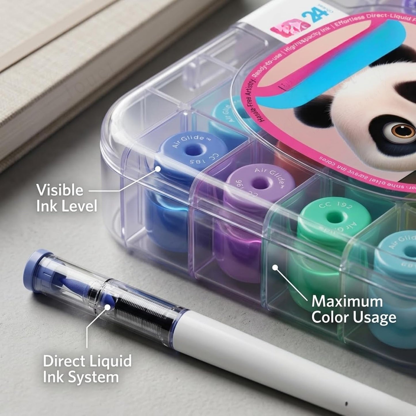 Himic 24 Acrylic Paint Markers with Visible Ink Barrel, Water-Based Opaque Paint Markers