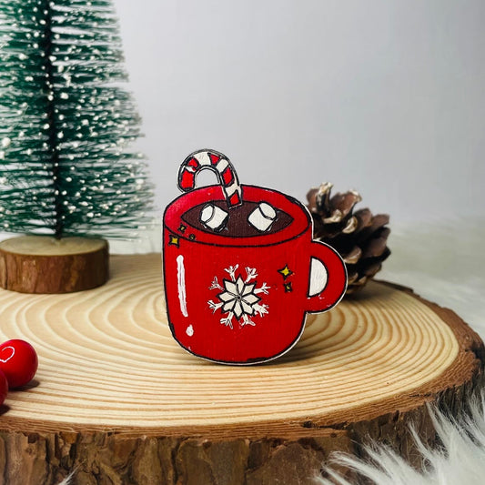 DIY Christmas Fridge Magnet - Hot Chocolate