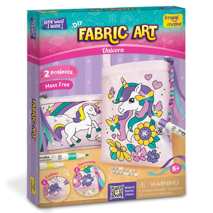 Imagimake Fabric Art Unicorn | DIY Craft Kit for Girls