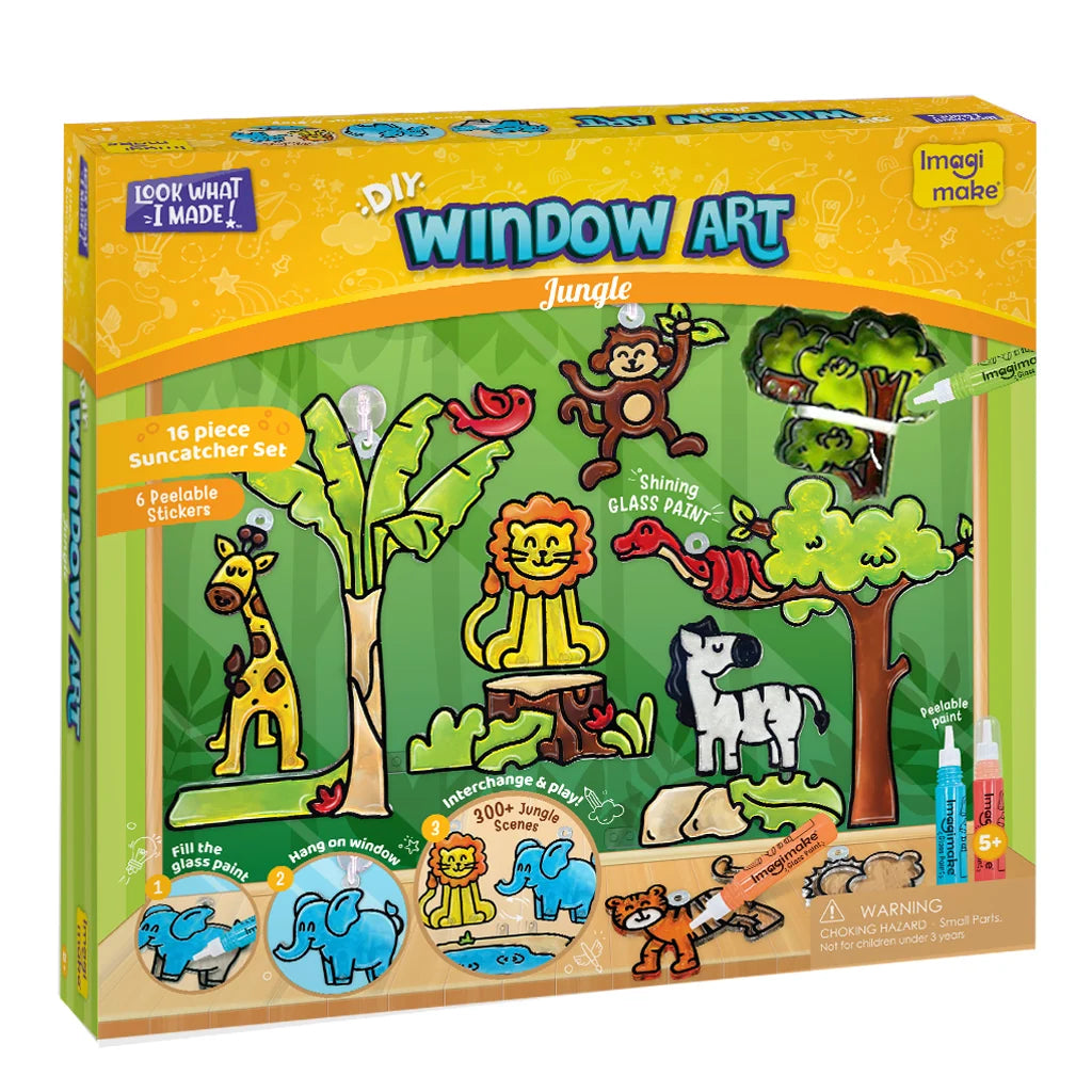 Imagimake Window Art Jungle | Glass Painting Kit for Kids