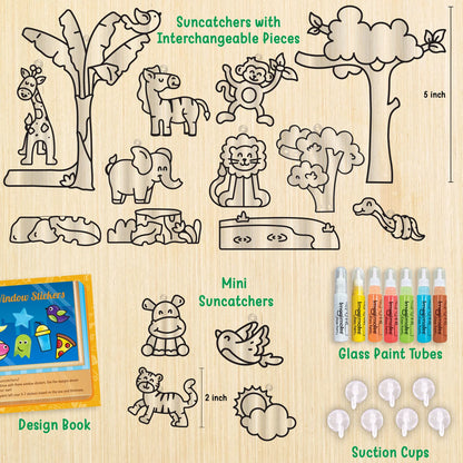 Imagimake Window Art Jungle | Glass Painting Kit for Kids