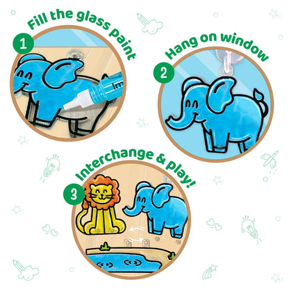 Imagimake Window Art Jungle | Glass Painting Kit for Kids
