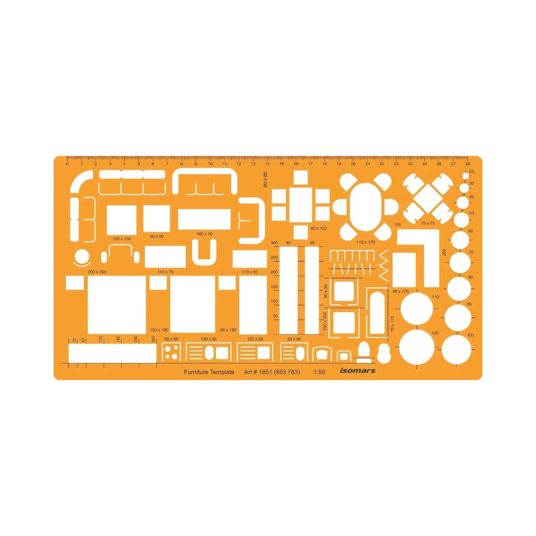 Isomars 1:50 Architectural Furniture Template Stencil,