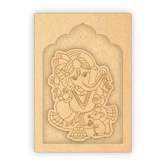MDF Jharokha Plaque - Ganpati Bappa