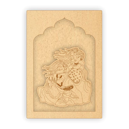 MDF Jharokha Plaque - Radha Krishna