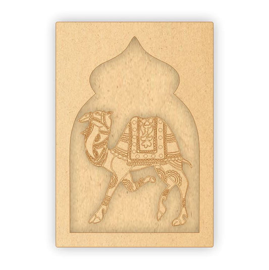 MDF Jharokha Plaque - Camel Left Facing