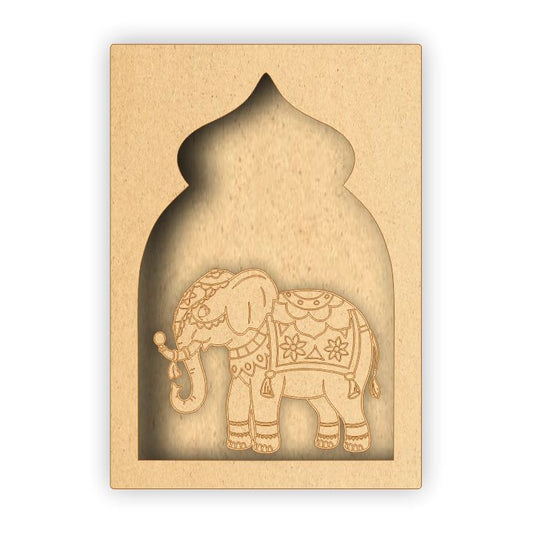 MDF Jharokha Box - Elephant Left Facing