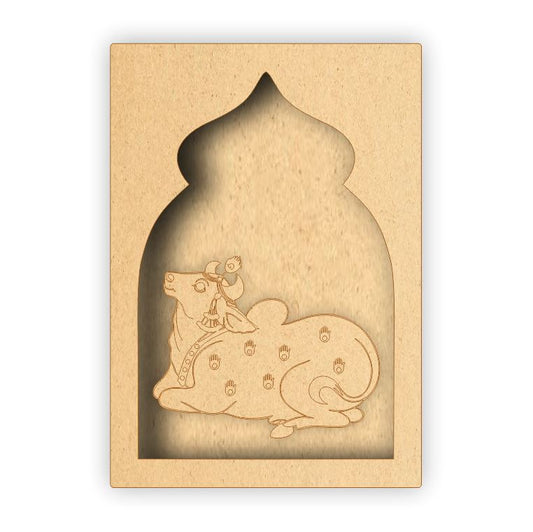 MDF Jharokha Box - Pichwai Cow Left Facing