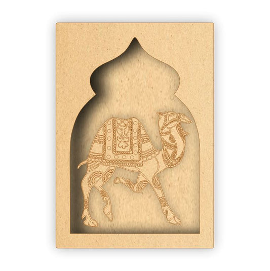 MDF Jharokha Box - Camel Right Facing