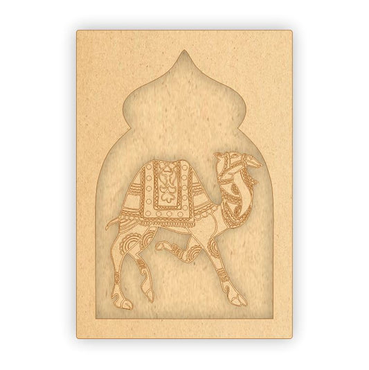 MDF Jharokha Plaque - Camel Right Facing