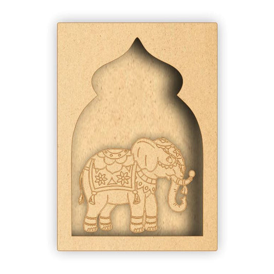 MDF Jharokha Box - Elephant Right Facing