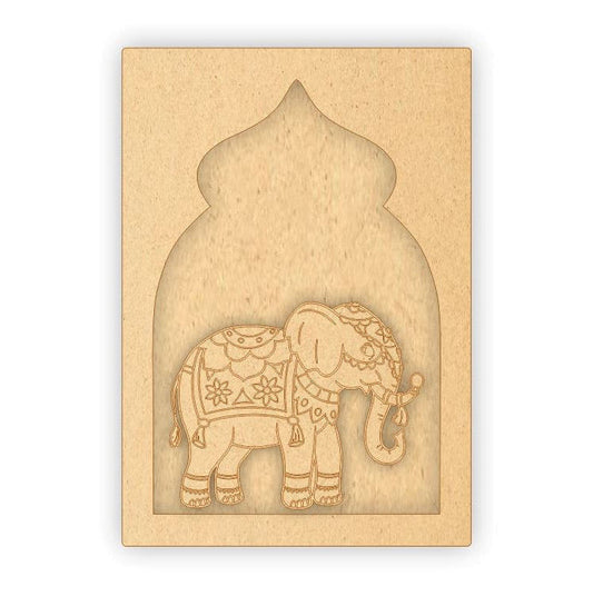MDF Jharokha Plaque - Elephant Right Facing