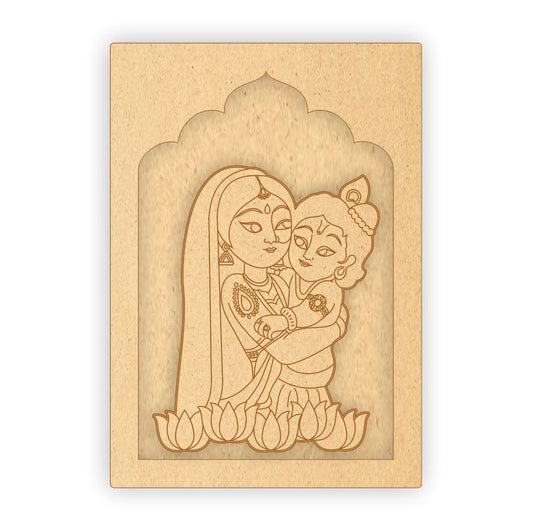 MDF Jharokha Plaque - Maa Yashoda & Bal Krishna