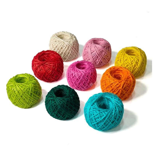 Jute Thread 50m, 9 Colours Set