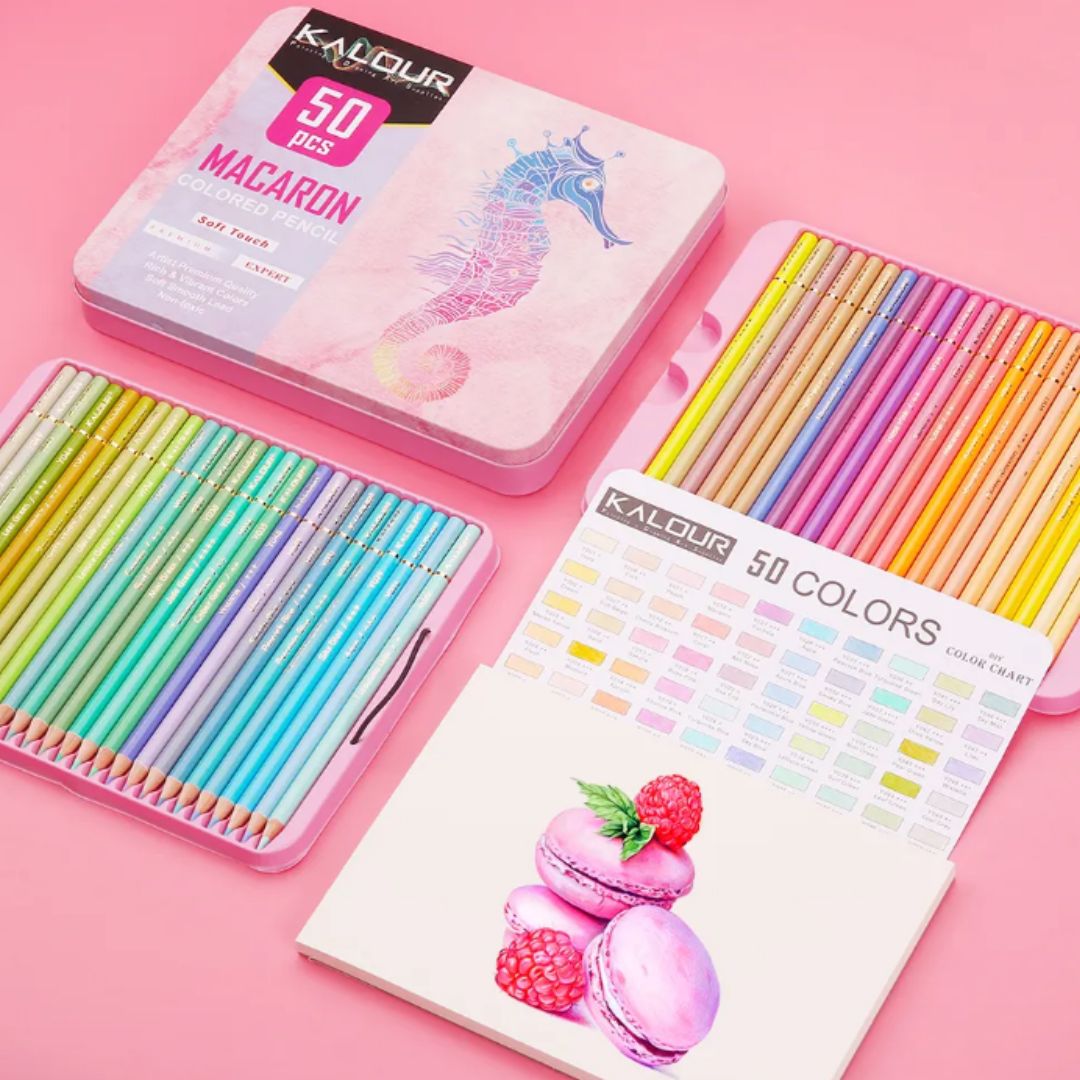 KALOUR Macaron Pastel Colored Pencils,Set of 50 Colours