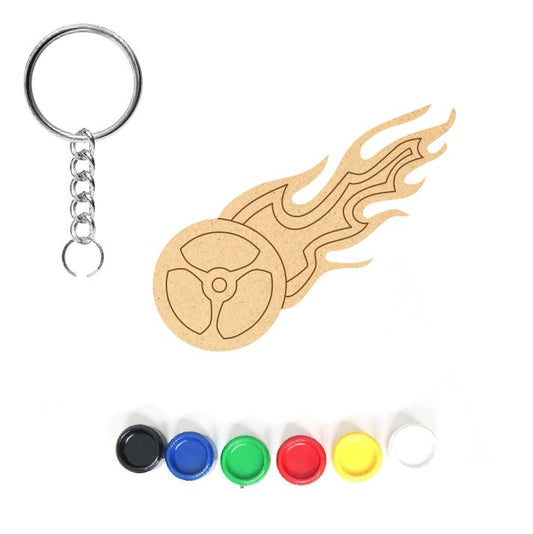 DIY MDF Keychain - Fire Wheels
