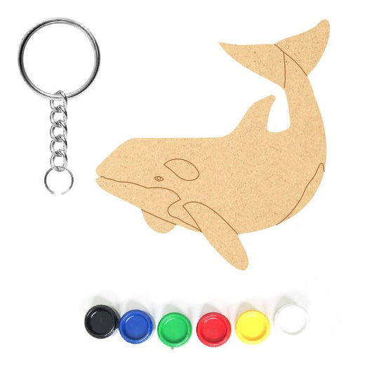DIY MDF Keychain - Blue Whale