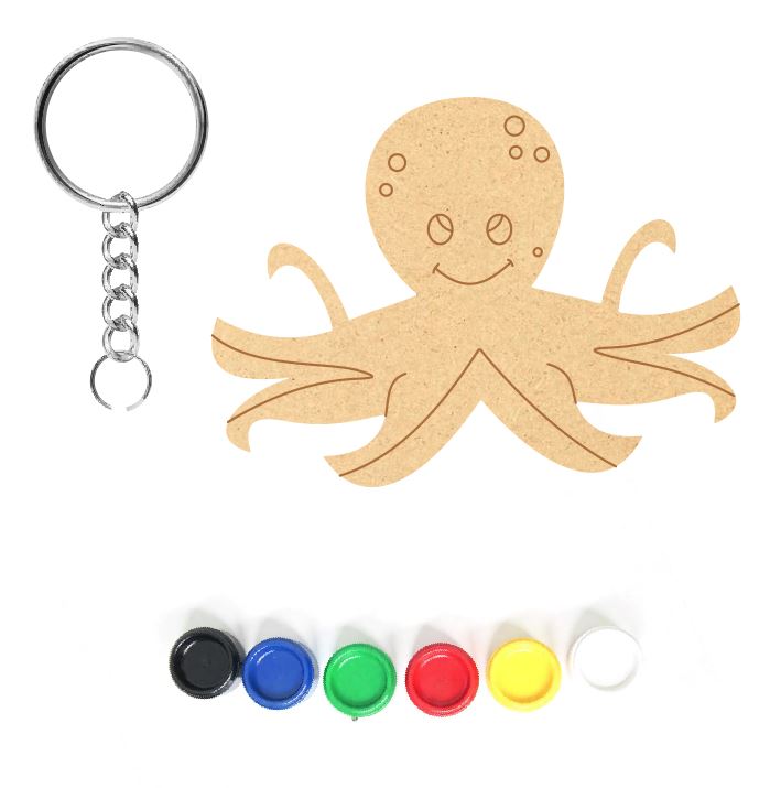 DIY MDF Keychain - Octopus