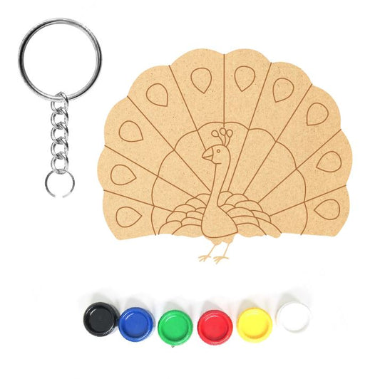 DIY MDF Keychain - Peacock