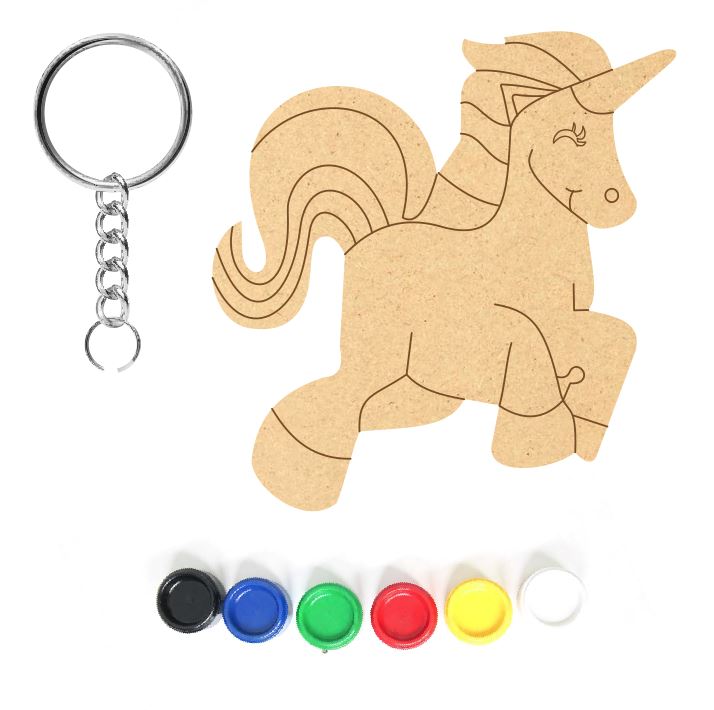DIY MDF Keychain - Unicorn 3