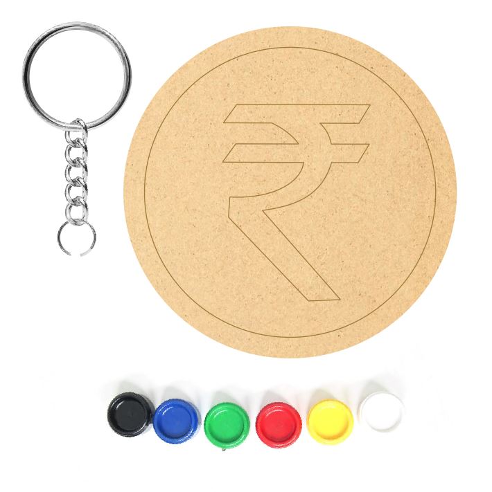 DIY MDF Keychain - Rupee Coin