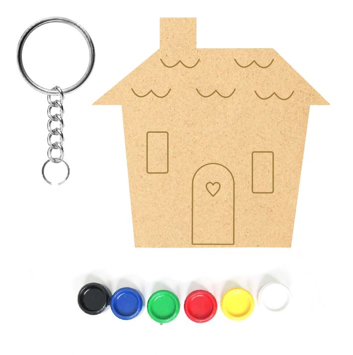 DIY MDF Keychain - House