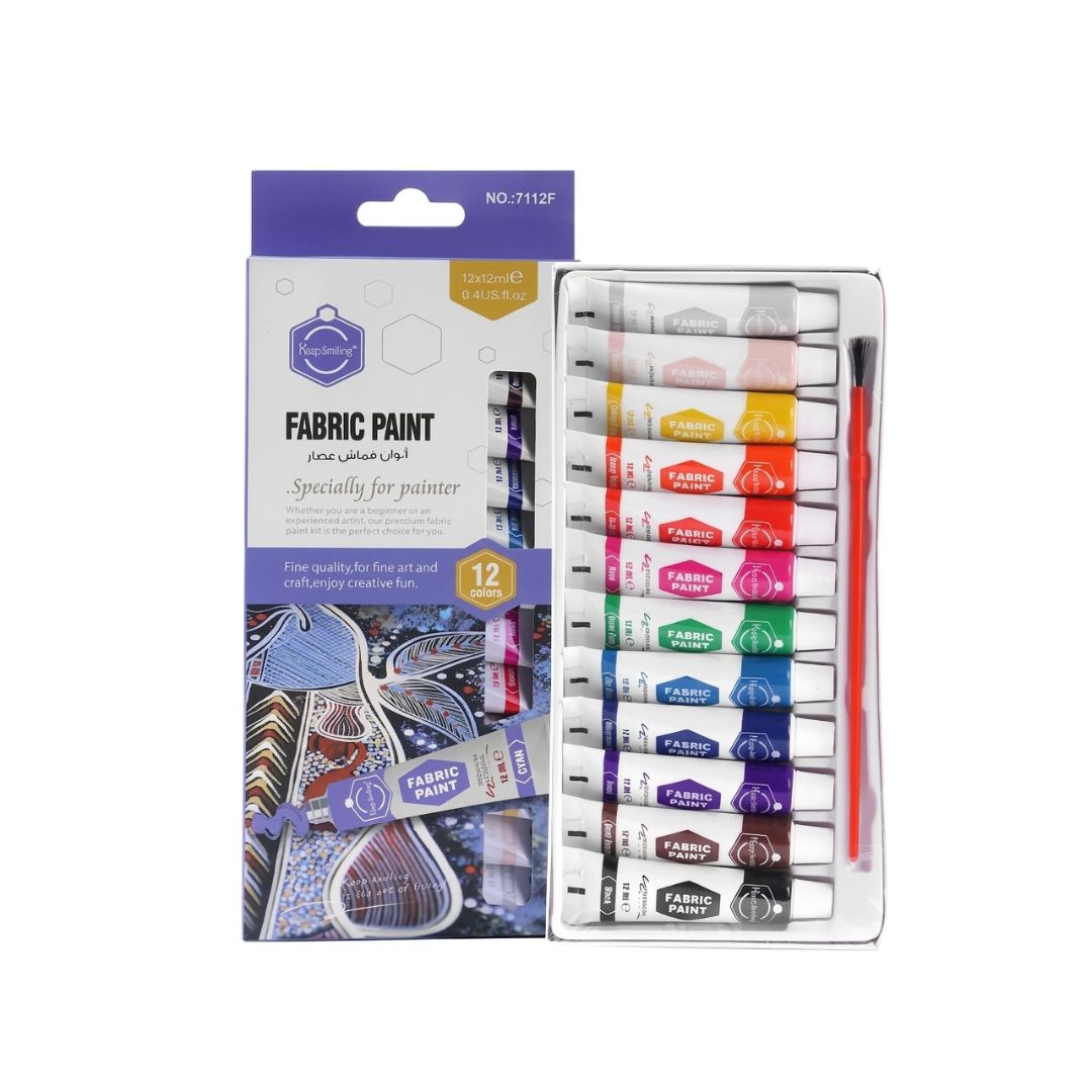 Keep Smiling Fabric Tube Colours, 12ml - 12 Shades