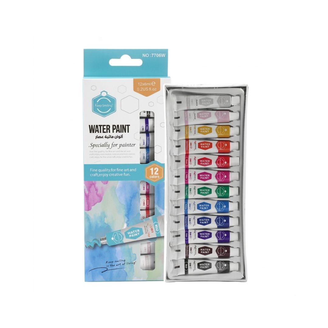 Keep Smiling Water Tube Colours, 12ml - 12 Shades