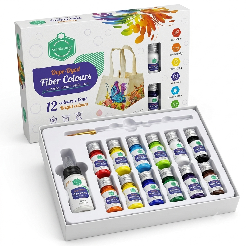 Keepsmiling Fiber Paint Set of 12 shades, 12ml