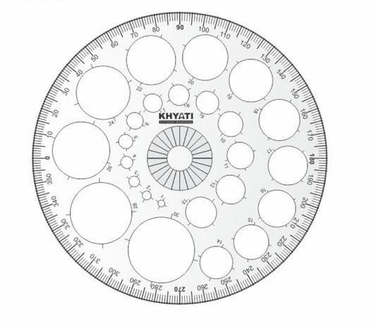Khyati Protractor 360 degree Pro Circle with Circle Stencil