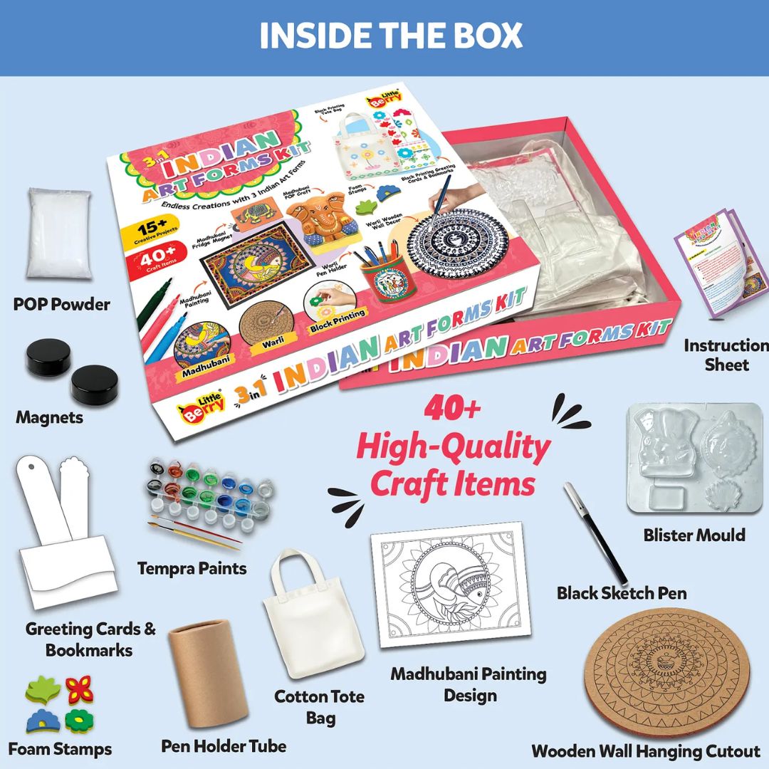 Little Berry 3 in 1 Indian Art Forms Kit