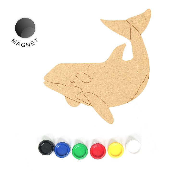 DIY MDF Fridge Magnet - Blue Whale